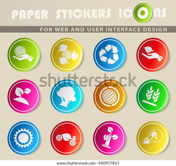Ecology and recycle\
symbols vector icon\
set