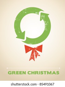 Ecology and recycling Christmas vector background