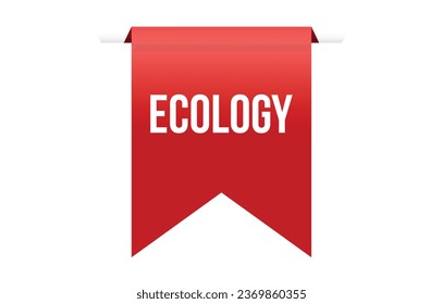 ilustración de banner de vector rojo de ecología aislada en fondo blanco