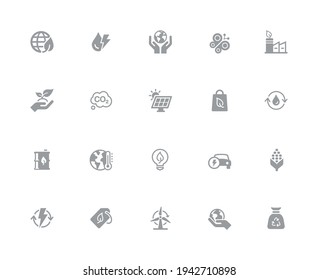 Ecology and Renewable Energy - 32 pixels Icons White Series - Vector icons designed to work in a 32 pixel grid