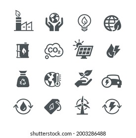 Ecology and Renewable Energy Icon Set - Utility Series