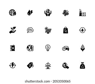 Ecology and Renewable Energy Icon Set - 32px Solid