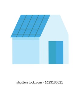 ecology renewable house with solar panel vector illustration