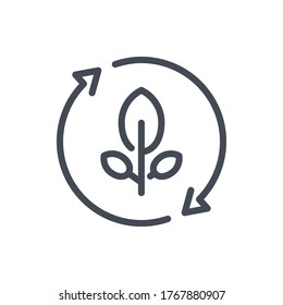 Ecology Restoration line icon. Eco Power vector outline sign.