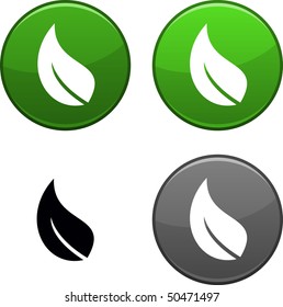 Ecology round buttons. Black icon included.