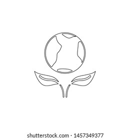 ecology, save world icon. Element of genetics and bioenginnering for mobile concept and web apps icon. Outline, thin line icon for website design and development, app development