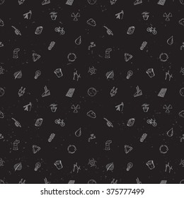 Ecology seamless pattern. Hand drawn vector illustration.