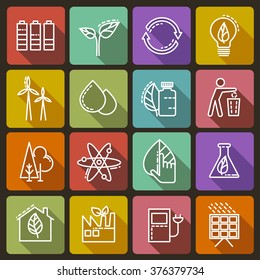 Ecology set of colored icons