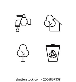 Ecology set icon, isolated Ecology set sign icon, vector illustration