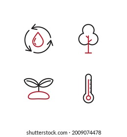Ecology set icon, isolated Ecology set sign icon, vector illustration
