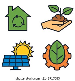 ecology set icon symbol template for graphic and web design collection logo vector illustration