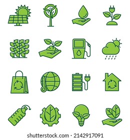 ecology set icon symbol template for graphic and web design collection logo vector illustration