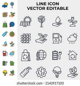ecology set icon symbol template for graphic and web design collection logo vector illustration