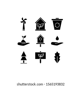 Ecology set icon vector illustration template for many purpose. Isolated on white background.