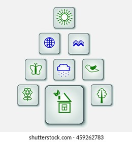 ecology set of icons, vector illustration