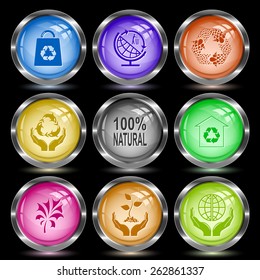 Ecology set. Internet button. Vector illustration.