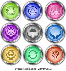 Ecology set. Vector internet buttons.