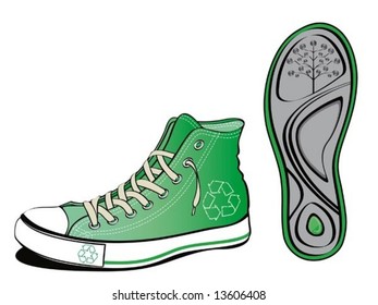 Ecology shoe with sole sheet isolated on white