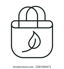 ecology shop bag line isolated icon