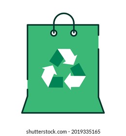 ecology shopping bag with recycle arrows
