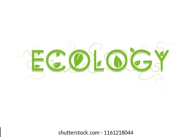 Ecology sign vector logo. Green Leaf Icon Illustration. Eco concept design