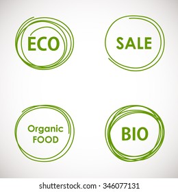 Ecology signs set. Eco-icons. Vector illustration