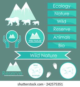 ecology signs and symbols of the text and illustrations polar bears vector