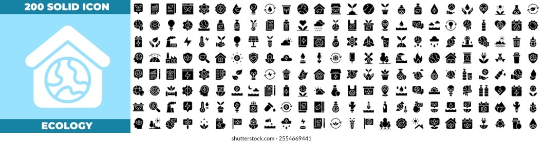 Ecology Solid Editable Icons set.