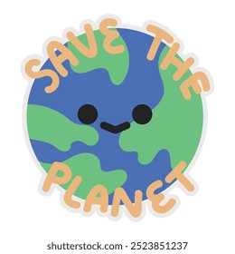 Ecology Sticker Illustration - Save The Planet