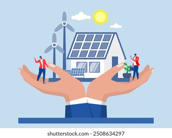 Ecology and sustainability ESG, Environmental, Social and Corporate Governance, company responsibility to care world environment and people concept, seedling green plant and governance 
