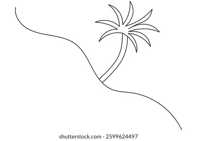 Ecology Sustainable Continuous one line art and out line vector icon
