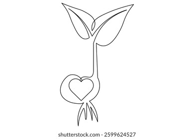 Ecology Sustainable Continuous one line art and out line vector icon
