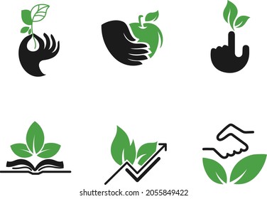 ecology sustainable icons vector design