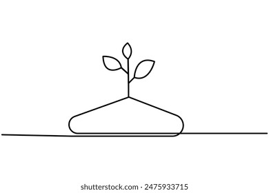 Ecology sustainable nature planet  continuous one line drawing of  Isolated outline vector art