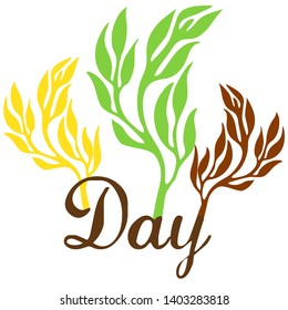ecology symbol in the form of a tree growing from the word day