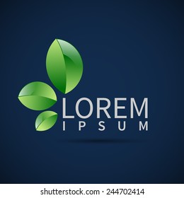 Ecology symbol leaf vector abstract plant icon