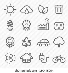 ecology symbol line icon on white background vector illustration 