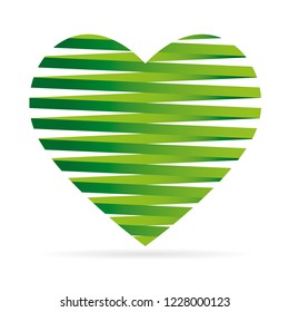 Ecology symbol with modern green heart