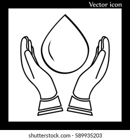 ecology symbol - take care of the water and nature