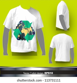 ecology t shirt design. vector background