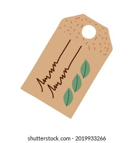 ecology tag with leafs icon