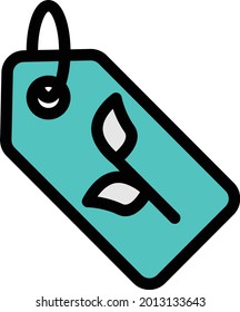 icono de color de línea vectorial de etiqueta ecológica