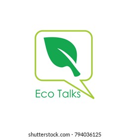ecology talks symbol logo vector 