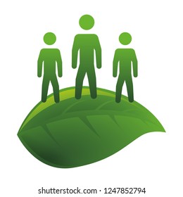 ecology teamwork silhouettes icon