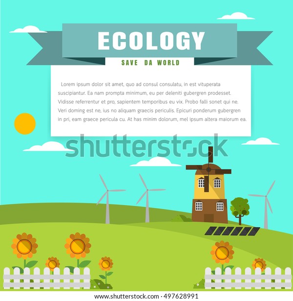 Ecology Template Magazines Posters Book Cover Stock Vector (Royalty