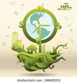 Ecology Thai Art Vector