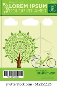 Ecology theme design for annual report, poster, brochure or leaflet. Empty place for your text.