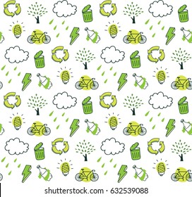 Ecology themed seamless background