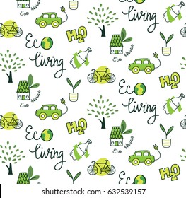 Ecology themed seamless background
