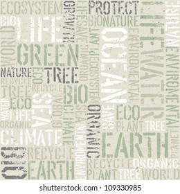 Ecology themed seamless pattern, vector, EPS10